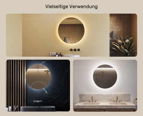 Runder Badspiegel mit LED Beleuchtung 70cm mit kaltem LED-Licht 7000K, warmem Licht 3000K oder neutralem Licht 4500K #2