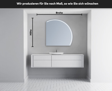 Runder Badspiegel angeschnitten mit LED beleuchting Q223 #5