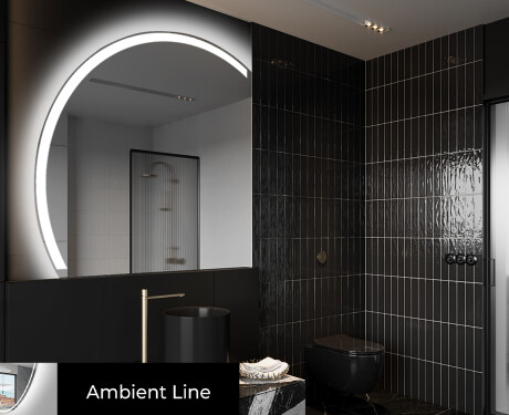 Runder Badspiegel angeschnitten mit LED beleuchting X222