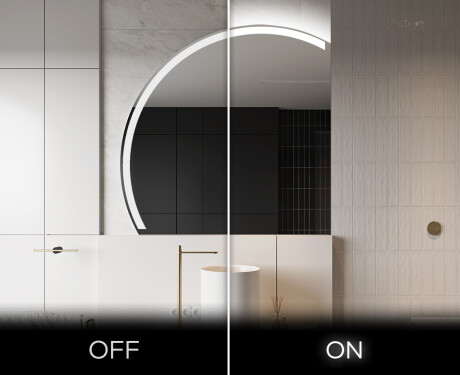 Runder Badspiegel angeschnitten mit LED beleuchting X222 #3