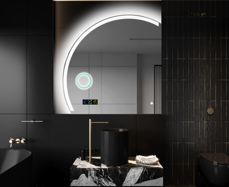 Runder Badspiegel angeschnitten mit LED beleuchting X222 #10