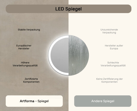 Runder Badspiegel mit LED Beleuchtung 60cm mit kaltem LED-Licht 7000K, warmem Licht 3000K oder neutralem Licht 4500K #6