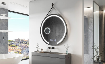 Spiegel rund zum Aufhängen mit Beleuchtung LED L96