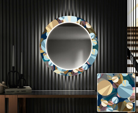 Runder dekorativer Spiegel mit LED-Beleuchtung für den Flur - Ball #1