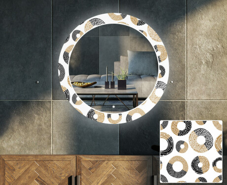Runder dekorativer Spiegel mit LED-Beleuchtung für das Wohnzimmer - Donuts #1