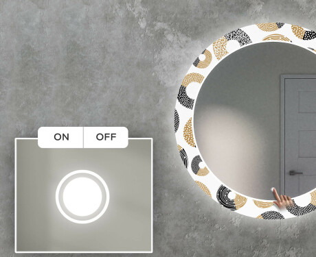 Runder dekorativer Spiegel mit LED-Beleuchtung für das Wohnzimmer - Donuts #4