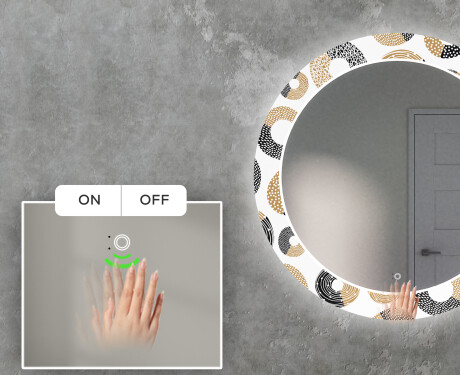 Runder dekorativer Spiegel mit LED-Beleuchtung für das Wohnzimmer - Donuts #5