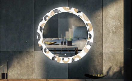 Runder dekorativer Spiegel mit LED-Beleuchtung für das Wohnzimmer - Donuts