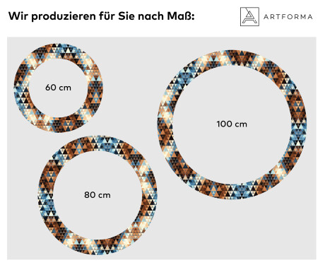 Runder dekorativer Spiegel mit LED-Beleuchtung für das Wohnzimmer - Color Triangles #2
