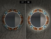 Runder dekorativer Spiegel mit LED-Beleuchtung für das Wohnzimmer - Color Triangles #7