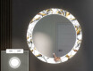 Runder dekorativer Spiegel mit LED-Beleuchtung für den Flur - Golden Flowers #4