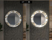 Runder dekorativer Spiegel mit LED-Beleuchtung für den Flur - Golden Flowers #7