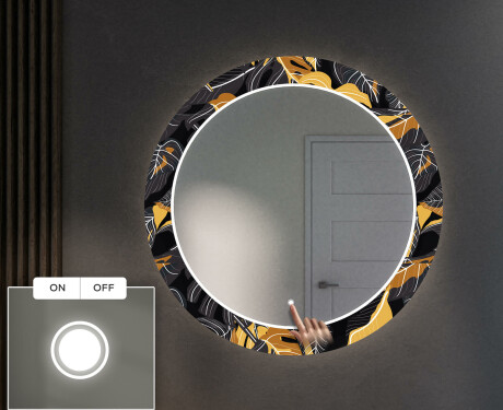 Runder dekorativer Spiegel mit LED-Beleuchtung für den Flur - Autumn Jungle #4