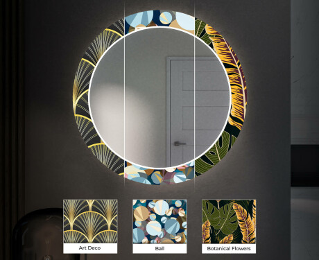 Runder dekorativer Spiegel mit LED-Beleuchtung für den Flur - Autumn Jungle #6