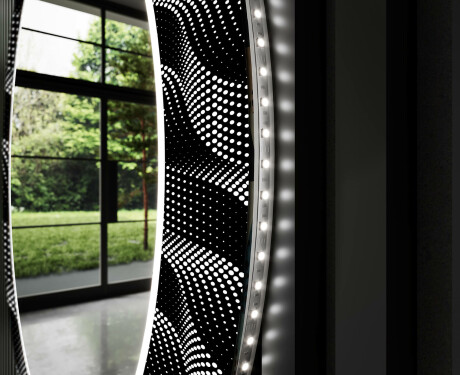 Runder dekorativer Spiegel mit LED-Beleuchtung für das Wohnzimmer - Dark Wave #11