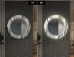 Runder dekorativer Spiegel mit LED-Beleuchtung für den Flur - Waves #7