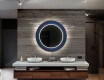Runder dekorativer Spiegel mit LED-Beleuchtung für das Badezimmer - Blue Drawing #12