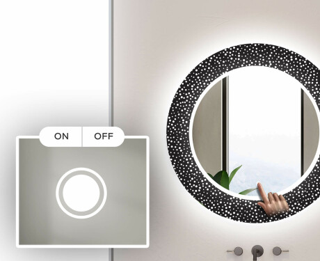 Runder dekorativer Spiegel mit LED-Beleuchtung für das Badezimmer - Dotts #4
