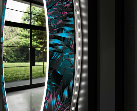 Runder dekorativer Spiegel mit LED-Beleuchtung für das Badezimmer - Fluo Tropic #11