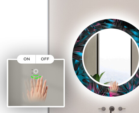 Runder dekorativer Spiegel mit LED-Beleuchtung für das Badezimmer - Fluo Tropic #5