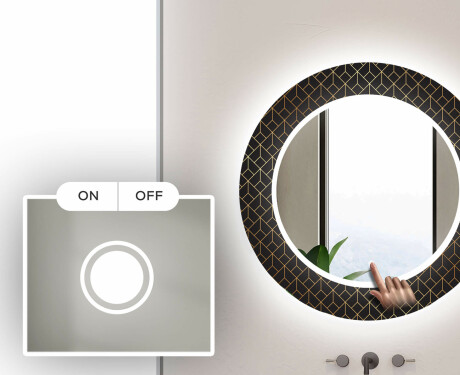 Runder dekorativer Spiegel mit LED-Beleuchtung für das Badezimmer - Golden Lines #4