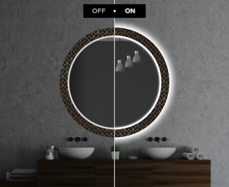 Runder dekorativer Spiegel mit LED-Beleuchtung für das Badezimmer - Golden Lines #7