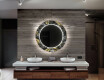 Runder dekorativer Spiegel mit LED-Beleuchtung für das Badezimmer - Goldy Palm #12