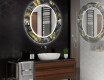 Runder dekorativer Spiegel mit LED-Beleuchtung für das Badezimmer - Goldy Palm #2