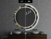 Runder dekorativer Spiegel mit LED-Beleuchtung für das Badezimmer - Goldy Palm #7
