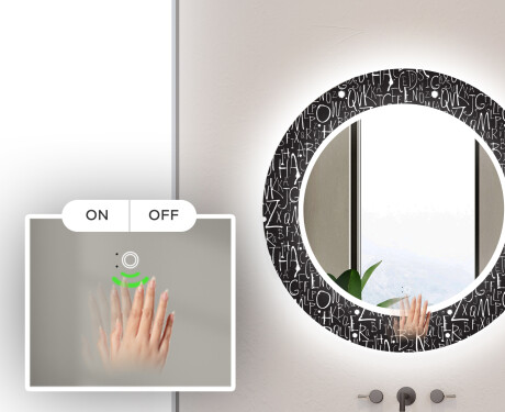 Runder dekorativer Spiegel mit LED-Beleuchtung für das Badezimmer - Ghotic #5