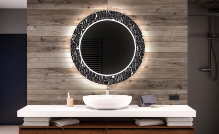 Runder dekorativer Spiegel mit LED-Beleuchtung für das Badezimmer - Ghotic