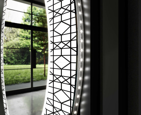 Runder dekorativer Spiegel mit LED-Beleuchtung für das Badezimmer - Industrial #11