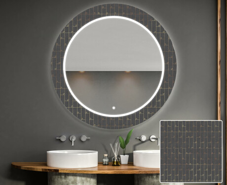 Runder dekorativer Spiegel mit LED-Beleuchtung für das Badezimmer - Microcircuit