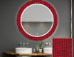 Runder dekorativer Spiegel mit LED-Beleuchtung für das Badezimmer - Red Mosaic