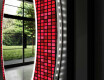 Runder dekorativer Spiegel mit LED-Beleuchtung für das Badezimmer - Red Mosaic #11