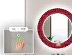 Runder dekorativer Spiegel mit LED-Beleuchtung für das Badezimmer - Red Mosaic #5