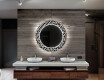 Runder dekorativer Spiegel mit LED-Beleuchtung für das Badezimmer - Triangless #12
