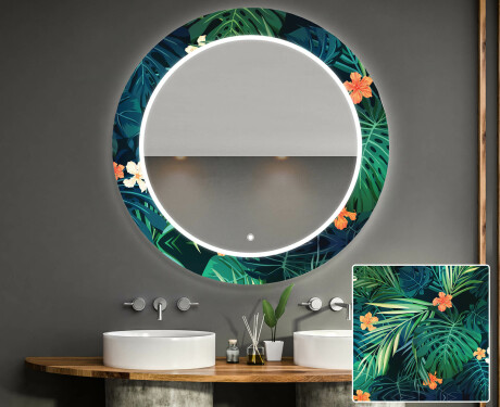 Runder Dekorativer Spiegel Mit LED-beleuchtung Für Badezimmer - Tropical #1