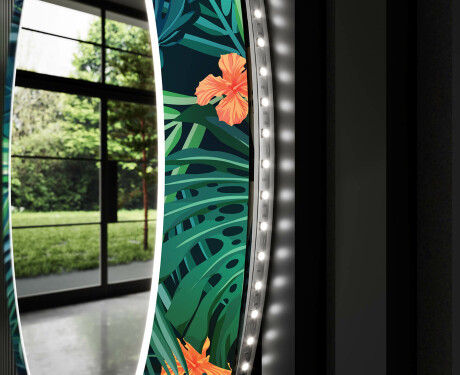 Runder dekorativer Spiegel mit LED-Beleuchtung für das Badezimmer - Tropical #11