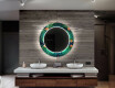 Runder dekorativer Spiegel mit LED-Beleuchtung für das Badezimmer - Tropical #12