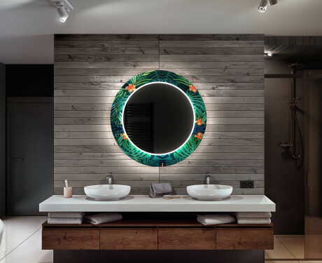 Runder Dekorativer Spiegel Mit LED-beleuchtung Für Badezimmer - Tropical #12
