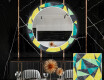 Runder dekorativer Spiegel mit LED-Beleuchtung für das Esszimmer - Abstract Geometric