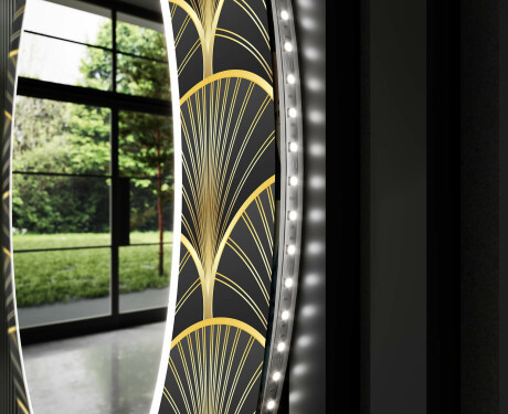 Runder dekorativer Spiegel mit LED-Beleuchtung für den Flur - Art Deco #11
