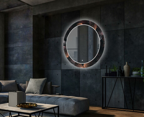 Runder dekorativer Spiegel mit LED-Beleuchtung für das Wohnzimmer - Dandelion #2