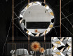 Runder dekorativer Spiegel mit LED-Beleuchtung für das Esszimmer - Marble Pattern