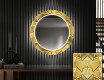Runder dekorativer Spiegel mit LED-Beleuchtung für den Flur - Gold Triangles #1