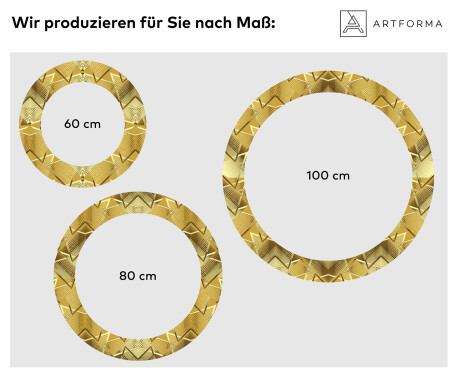 Runder dekorativer Spiegel mit LED-Beleuchtung für den Flur - Gold Triangles #2
