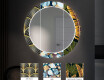 Runder dekorativer Spiegel mit LED-Beleuchtung für den Flur - Gold Triangles #6