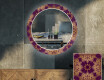 Runder dekorativer Spiegel mit LED-Beleuchtung für das Wohnzimmer - Gold Mandala #1