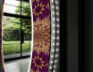 Runder dekorativer Spiegel mit LED-Beleuchtung für das Wohnzimmer - Gold Mandala #11